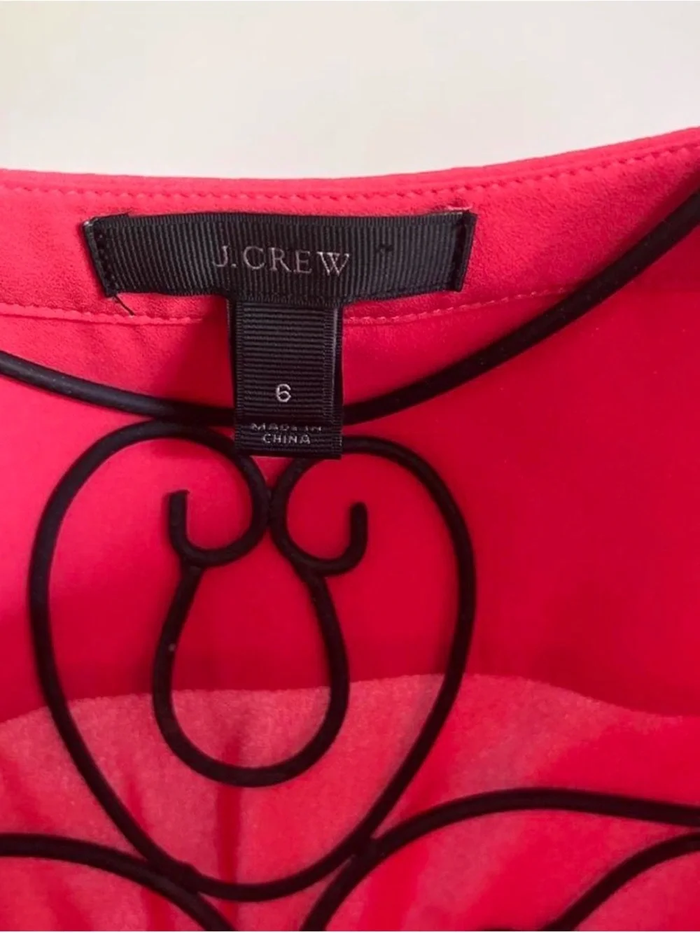 J. Crew Neon Coral Cap-Sleeve Crewneck Top